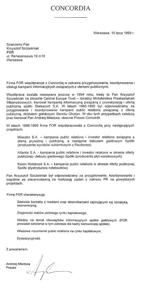 Rekomendacja Concordii